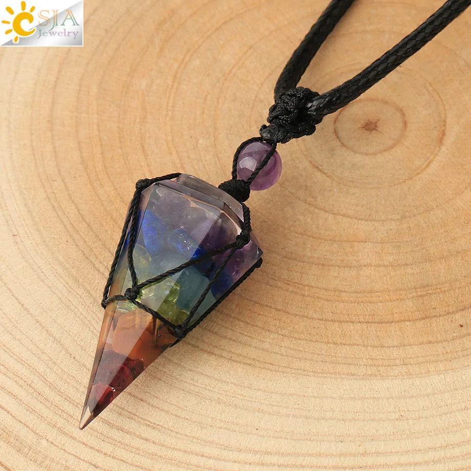 Crystal Pendant Necklace - Varied Stones Available