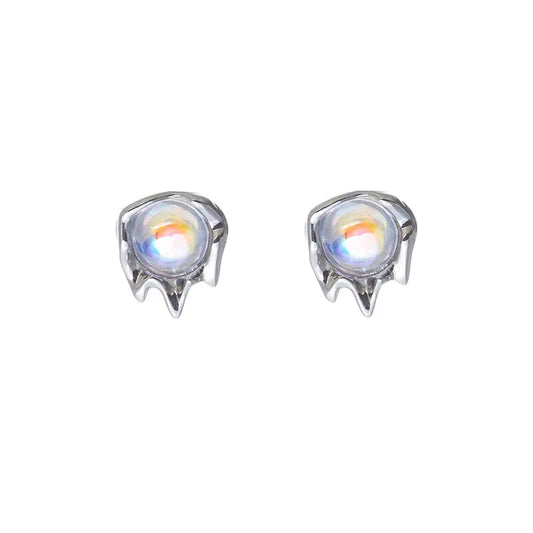 Moonstone Lava Stud Earrings