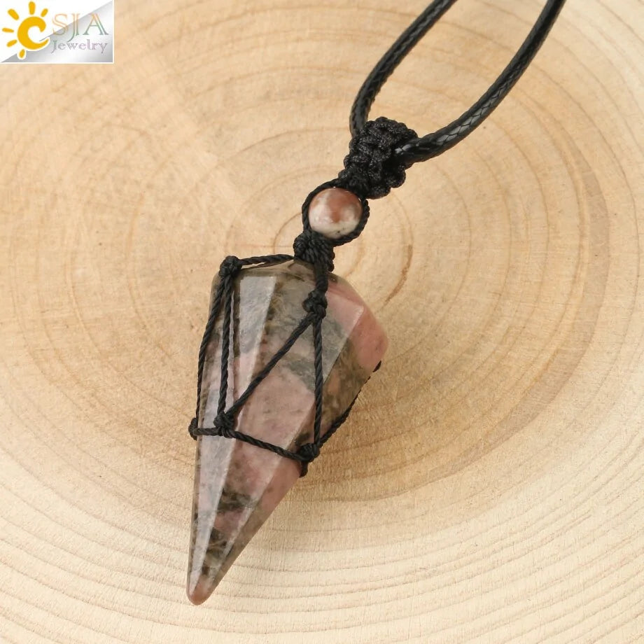 Crystal Pendant Necklace - Varied Stones Available