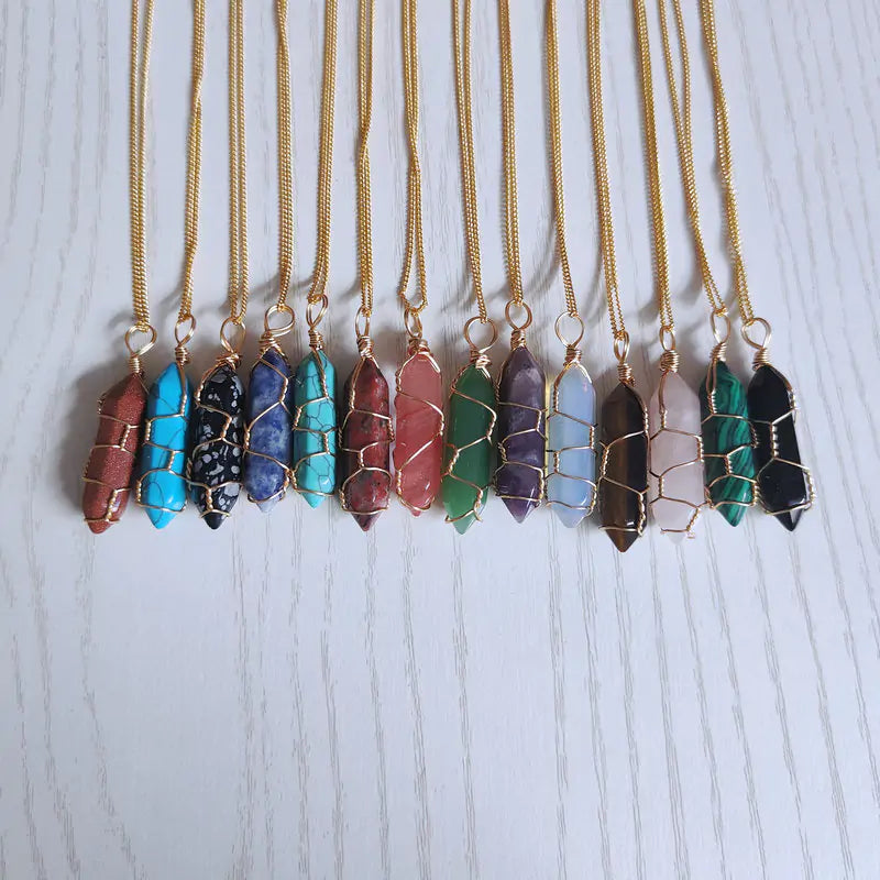 Crystal Pendant Necklace - various stones available