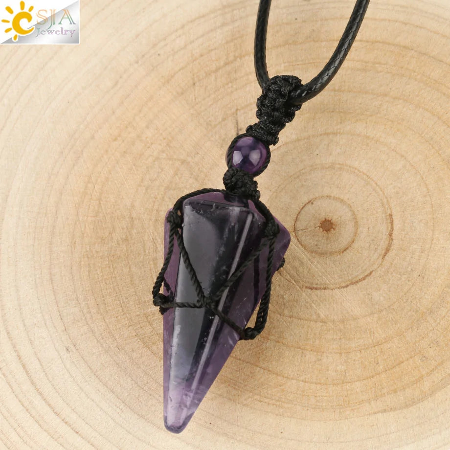 Crystal Pendant Necklace - Varied Stones Available