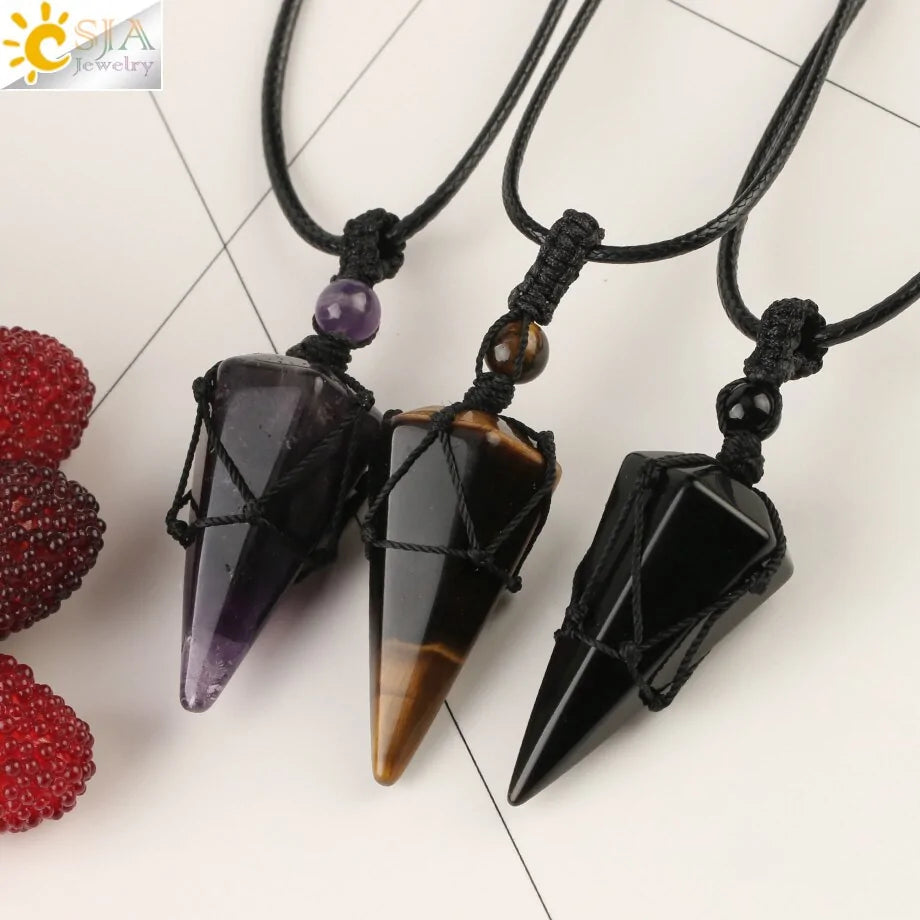 Crystal Pendant Necklace - Varied Stones Available