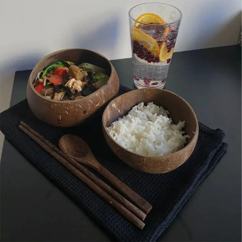 Coconut Bowl + Spoon Tableware Set