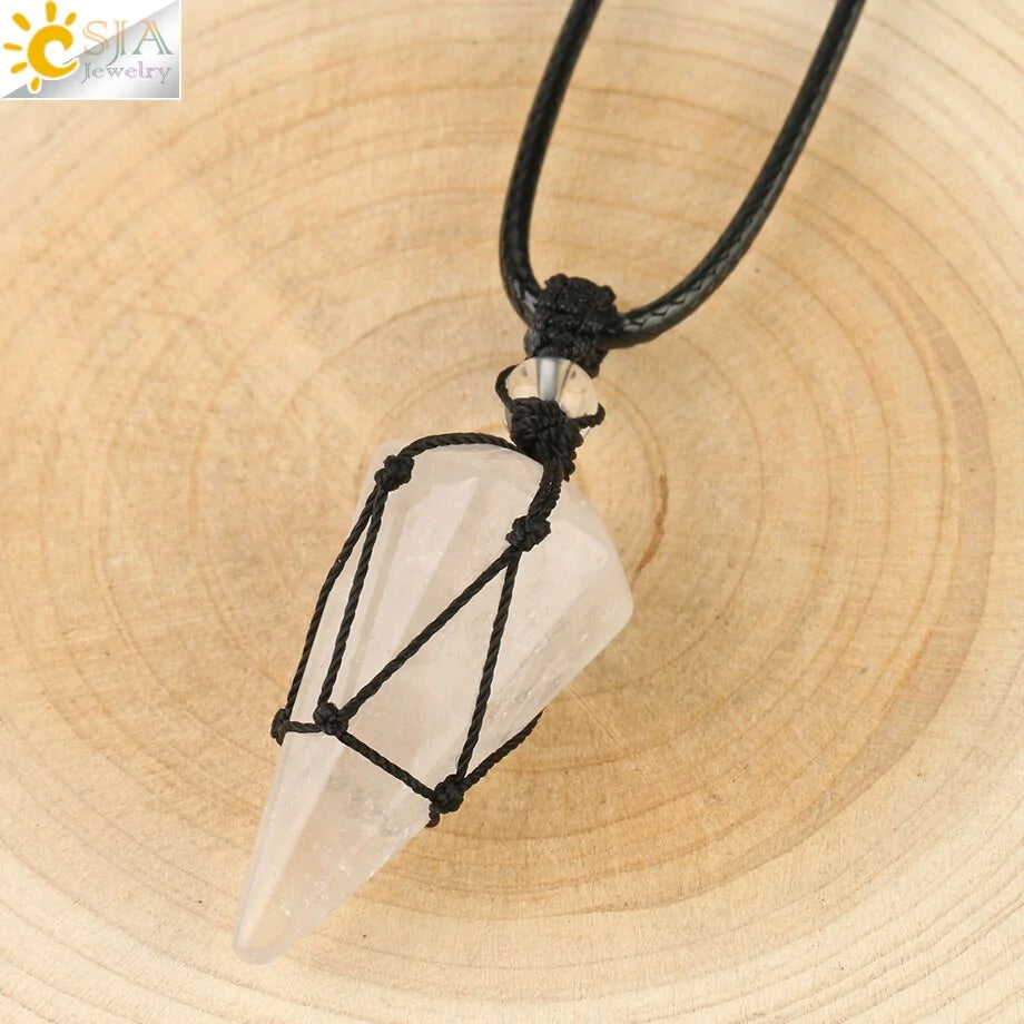 Crystal Pendant Necklace - Varied Stones Available