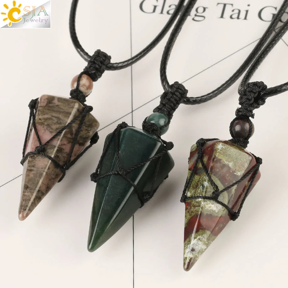 Crystal Pendant Necklace - Varied Stones Available